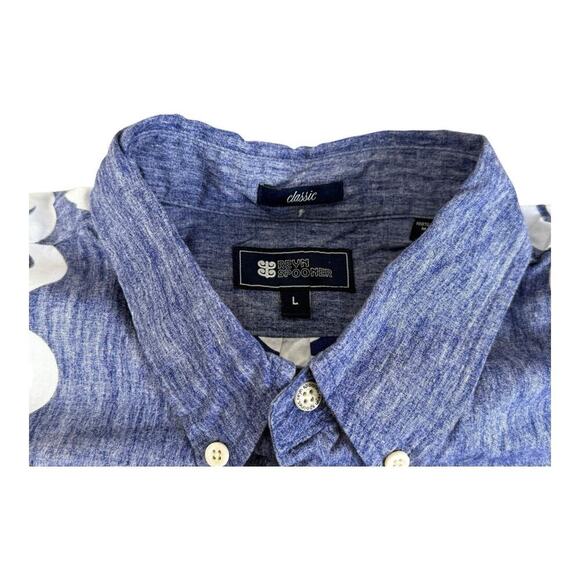 Reyn Spooner Hawaiian Shirt Mens Large Gray Geometric Short Sleeve Button Up - Picture 11 of 12